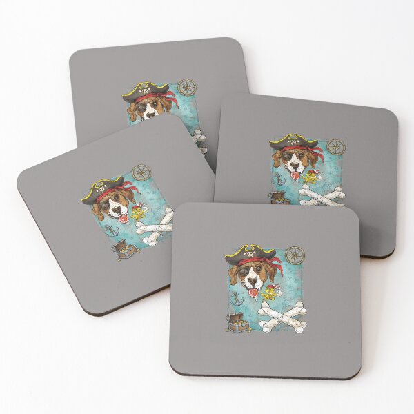 Item preview, Pirate Beagle Dog with Crossed Bones and Parrot-41 designed and sold by KayaLan.