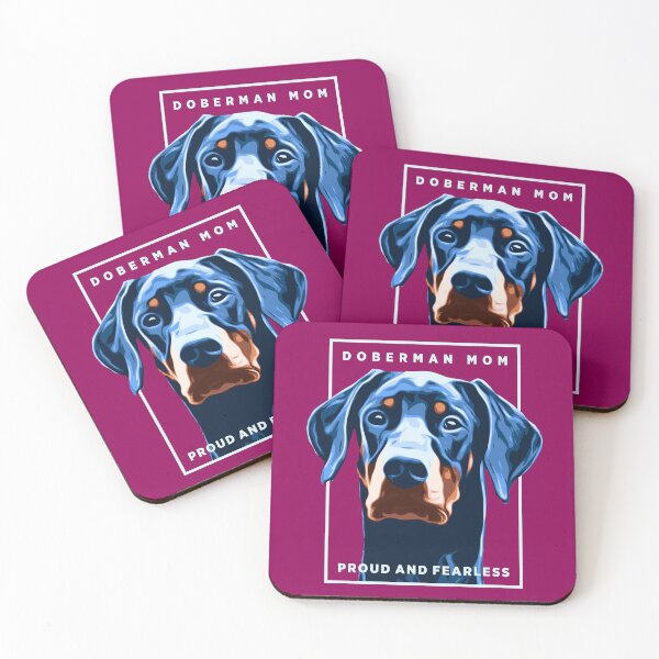 Item preview, Doberman Mom, Natural Ear Doberman Portrait on Magenta designed and sold by Etienne Ranc.