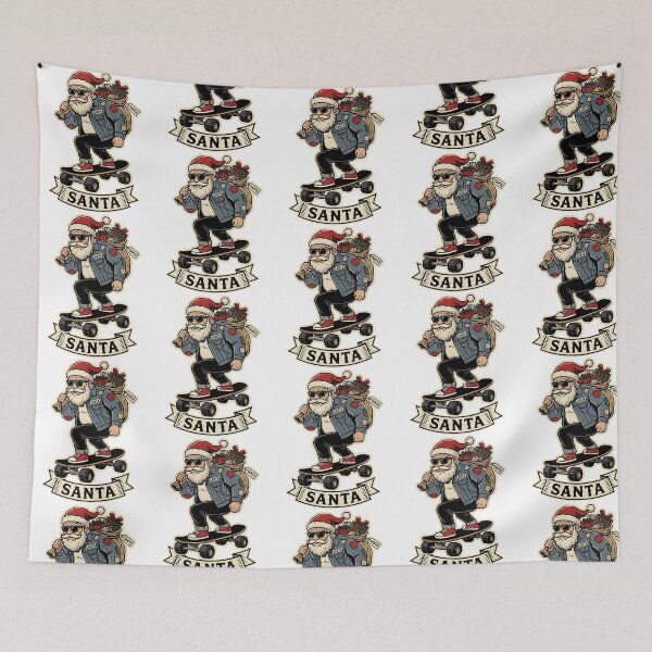 Item preview, Cool Skater Santa Riding Skateboard Denim Jacket Christmas Graphic designed and sold by lunsfor-danille.