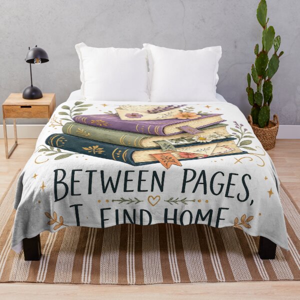 Item preview, Cozy Books Floral Cottagecore Book Lover Between Pages I Find Home Art designed and sold by inkoutninja.