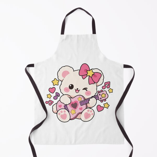 Item preview, White Bear Playing a Guitar - Kawaii Cute Bear Illustration designed and sold by FemmePod.