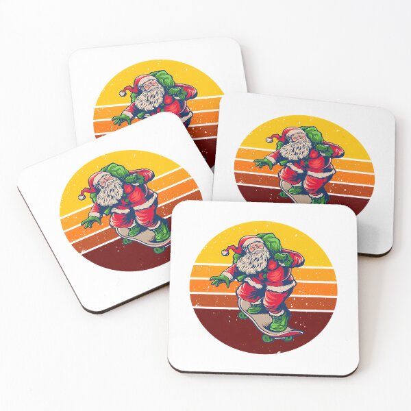 Item preview, New Design Christmas Skateboarding Santa With Vintage Sunset Its Perfect Gift For Christmas Day designed and sold by lunsfor-danille.