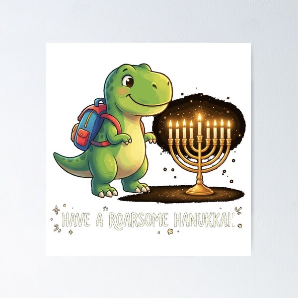 Item preview, Hanukkah Chanukah Cute Dinosaur Essential T-Shirt designed and sold by TheStephenBolin.