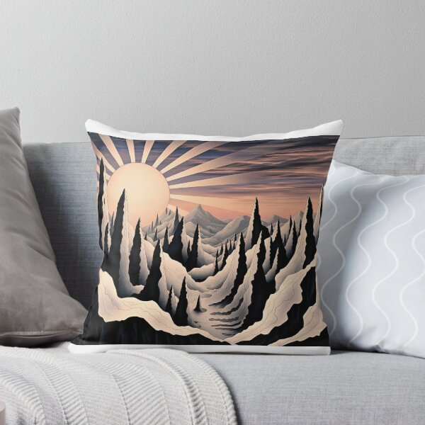 Item preview, Silent Sunrise – Surreal Mountain Spires and Radiant Sky designed and sold by tambanow.
