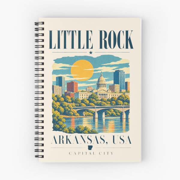 Item preview, Little Rock, Arkansas, USA [Retro Travel Poster Illustration] designed and sold by elektronen.