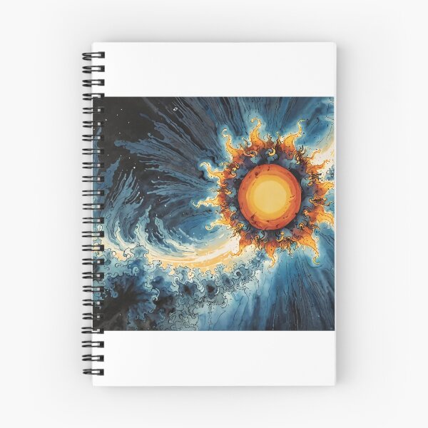 Item preview, Solar Tempest – Fiery Sun in a Swirling Cosmic Sky designed and sold by tambanow.