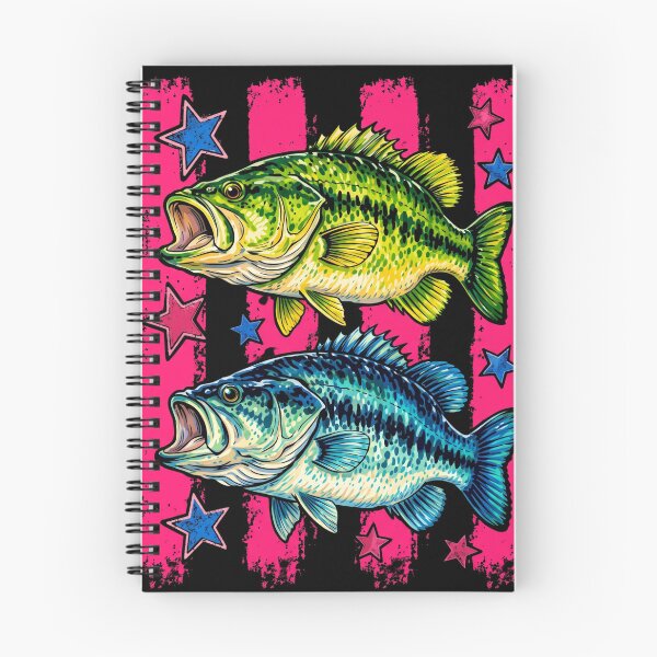 Item preview, Retro Bass Fish with Pink Stripes and Stars designed and sold by haitrieuic96.