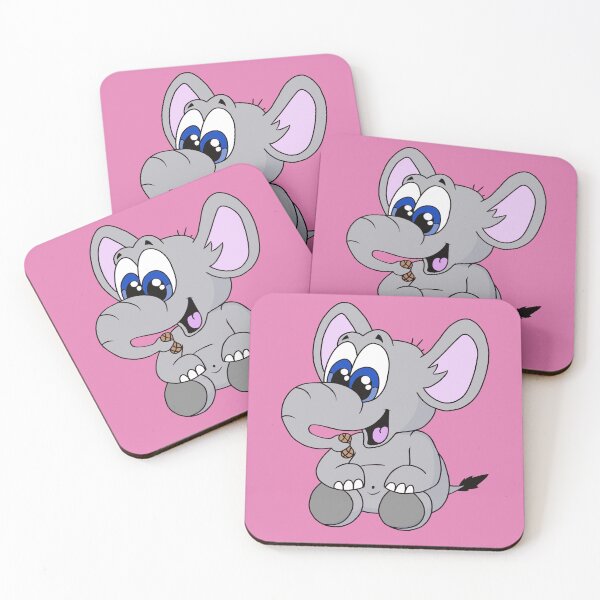 Item preview, Cute Kawaii Baby Elephant Eating Peanut - Adorable Cozy Critter Cartoon designed and sold by CozyCritters8.
