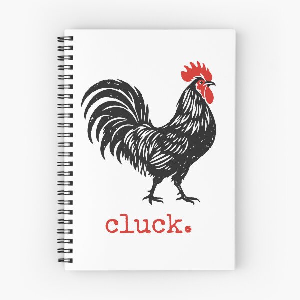 Item preview, Rooster Linocut Art – Cluck Black Chicken Typewriter Farmhouse Gift designed and sold by In A Word | One-Word Tees & Gifts.
