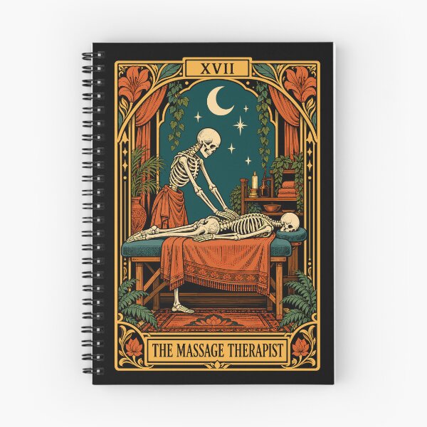 Item preview, The Massage Therapist Tarot Card Skeleton Gothic designed and sold by roni-harbor.