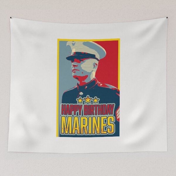 Item preview, Happy Birthday Marines; designed and sold by StickerApe.