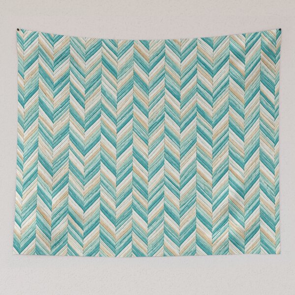 Item preview, Coastal Aqua Teal Herringbone Woven Pattern designed and sold by HO•Designs.