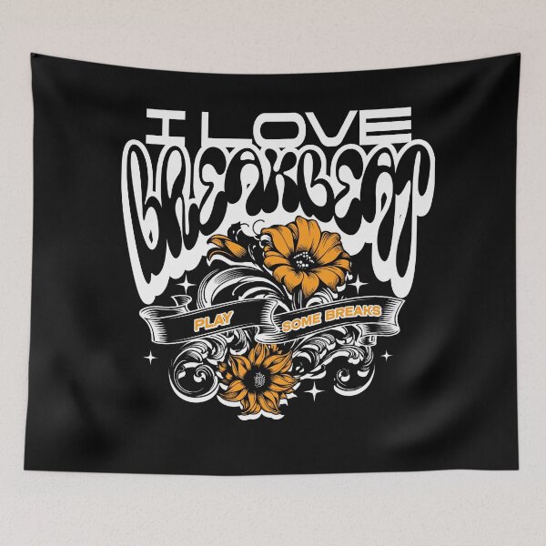Item preview, BREAKBEAT - I love Floral Breaks (White) designed and sold by Discothreadz.