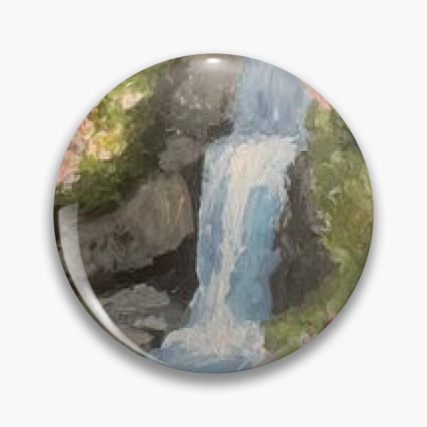 Item preview, Serene Garden Waterfall Oil Painting Blooming Floral Landscape Fine Art designed and sold by Wildverdant.