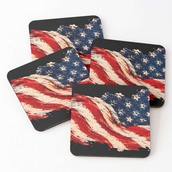 Item preview, Waving American Flag Grunge Brush Art designed and sold by PreeCha Art & Co..