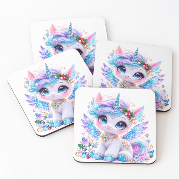 Item preview, Cute Kawaii Christmas Pegasus Crystal Wings Sticker designed and sold by kawaiiaianimals.