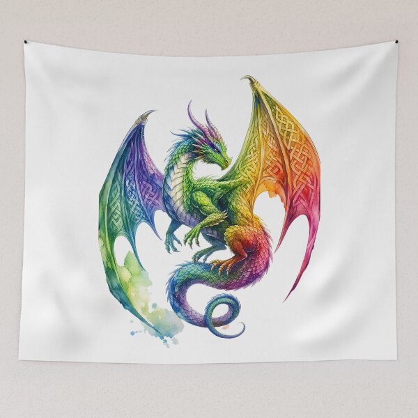 Item preview, Majestic Rainbow Fantasy Celtic Dragon designed and sold by Rising Drake.