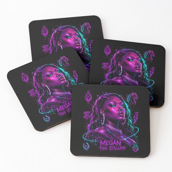 Item preview, Megan Thee Stallion Purple Neon Portrait designed and sold by JMS-Artvintage.