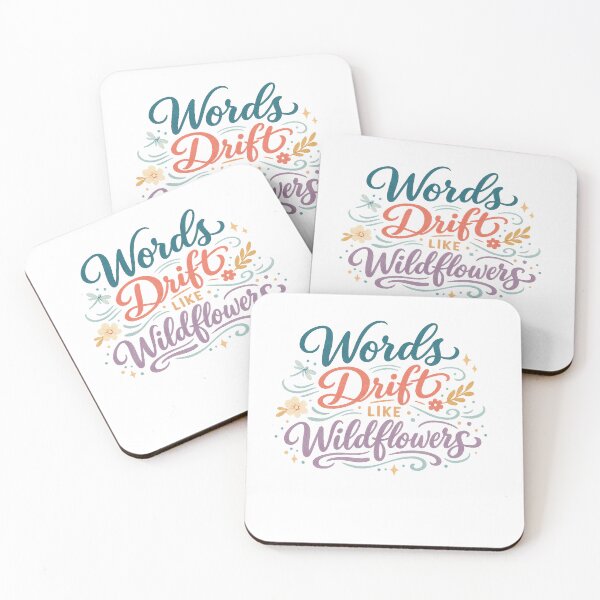 Item preview, Words Drift Like Wildflowers Inspirational Quote Floral Typography Boho Art designed and sold by inkoutninja.