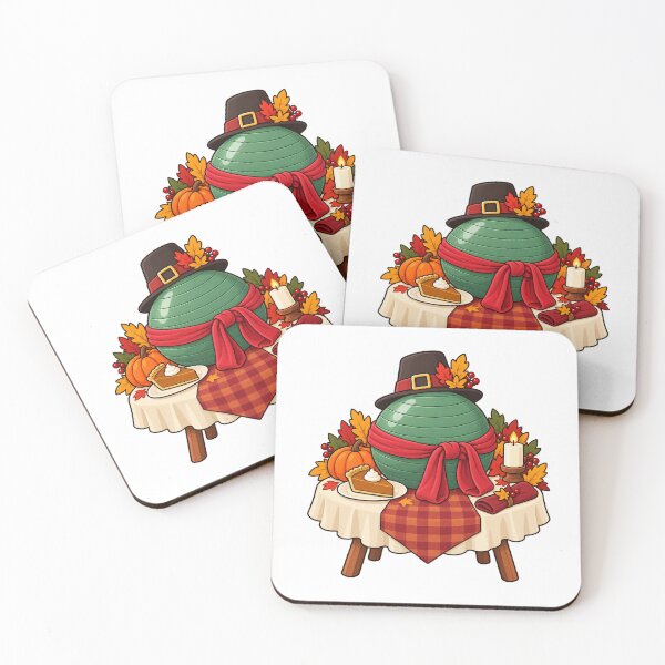 Item preview, Thanksgiving Exercise Ball with Scarf and Pumpkin Pie designed and sold by skyartdesign.