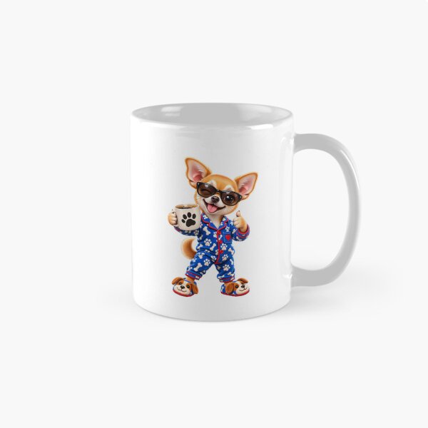 Item preview, Funny Chihuahua in Pajamas Loves Coffee ?☕? designed and sold by JAR Designs and Development.