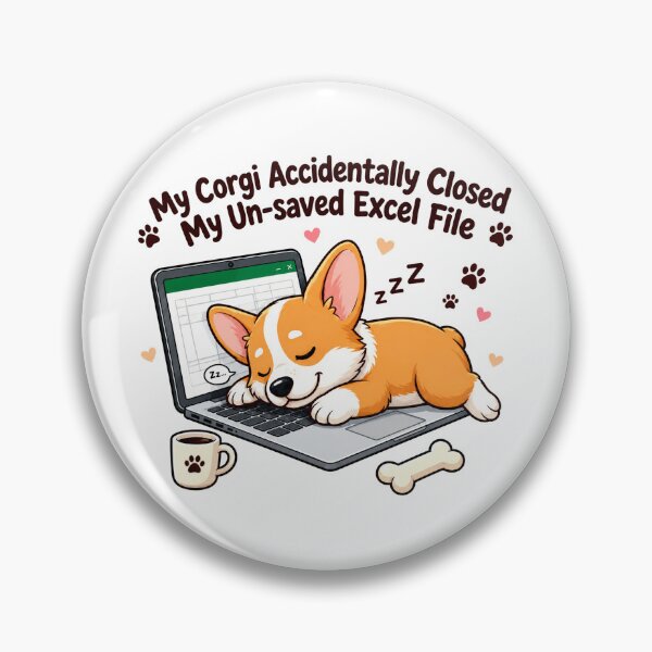 Item preview, My Corgi Closed My Unsaved Excel File Funny Corgi Keyboard Sleep designed and sold by spreadsheetcafe.