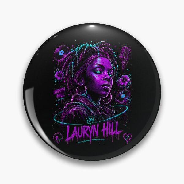 Item preview, Lauryn Hill Floral Neon Music Portrait designed and sold by JMS-Artvintage.