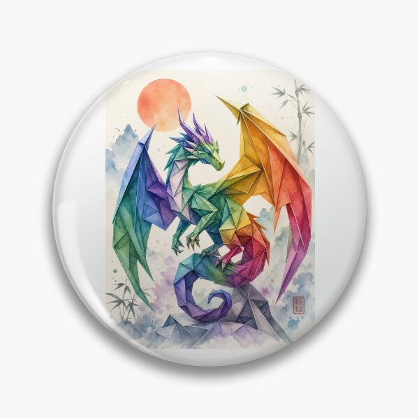 Item preview, Vibrant Rainbow Origami Dragon Fantasy Dragon Lovers designed and sold by Rising Drake.