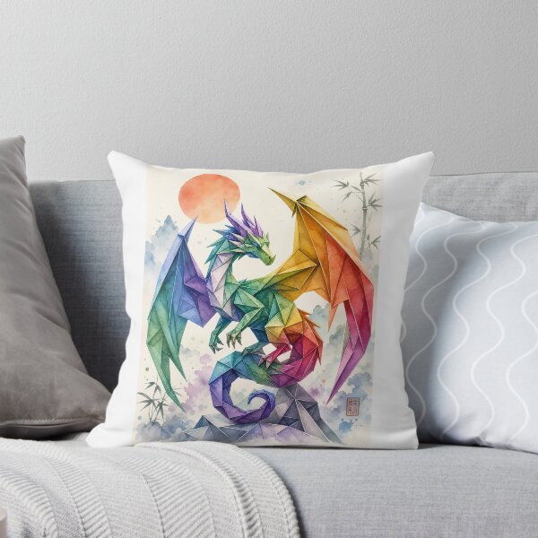Item preview, Vibrant Rainbow Origami Dragon Fantasy Dragon Lovers designed and sold by Rising Drake.