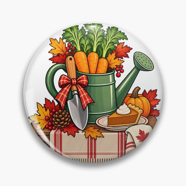 Item preview, Autumn Watering Can with Carrots and Pumpkin Pie designed and sold by skyartdesign.