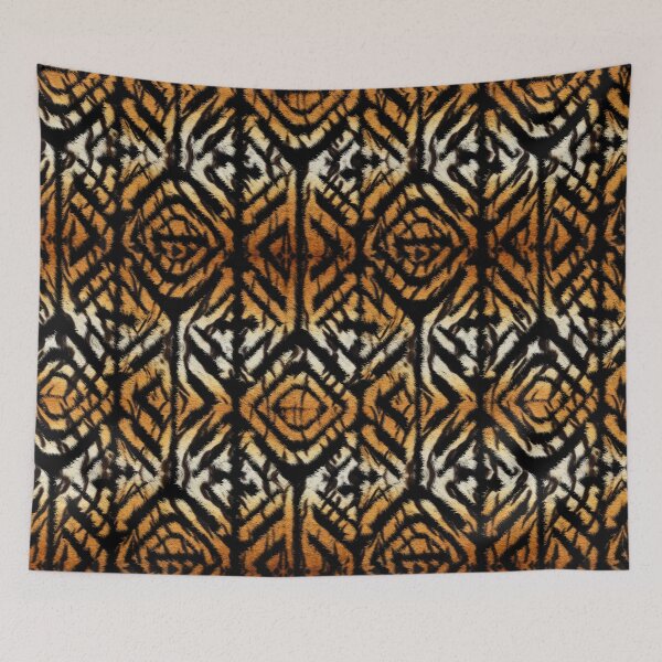 Item preview, Orange Black Gradient Geometric Stripes Pattern A-Line Dress designed and sold by HHS26.