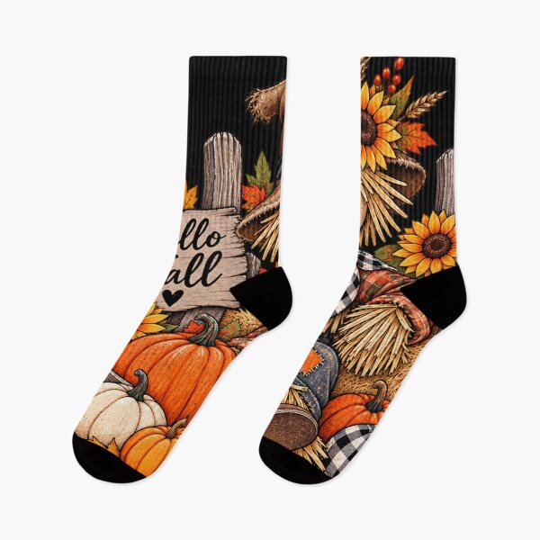 Item preview, Fall Scarecrow with Pumpkins and Sunflowers designed and sold by Denenberg Jardel.