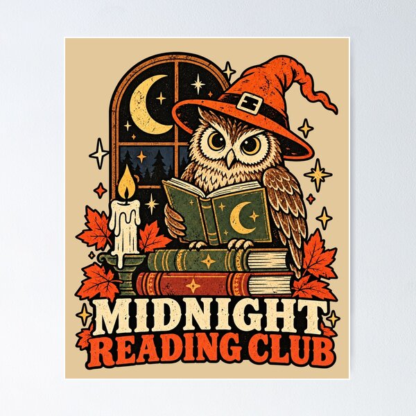 Item preview, Midnight Reading Club – Witchy Owl Book Lover Halloween designed and sold by Blanczet.