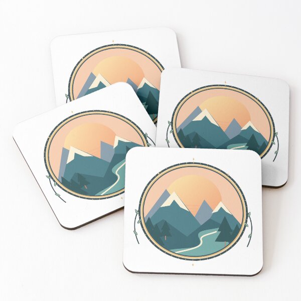 Item preview, Alpine Dawn — Vintage Mountain Lake and Pine Forest Badge designed and sold by Art Studio Shams.