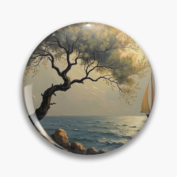 Item preview, Moonlit Voyage - Coastal Dreamscape Seascape Painting designed and sold by nhk999.
