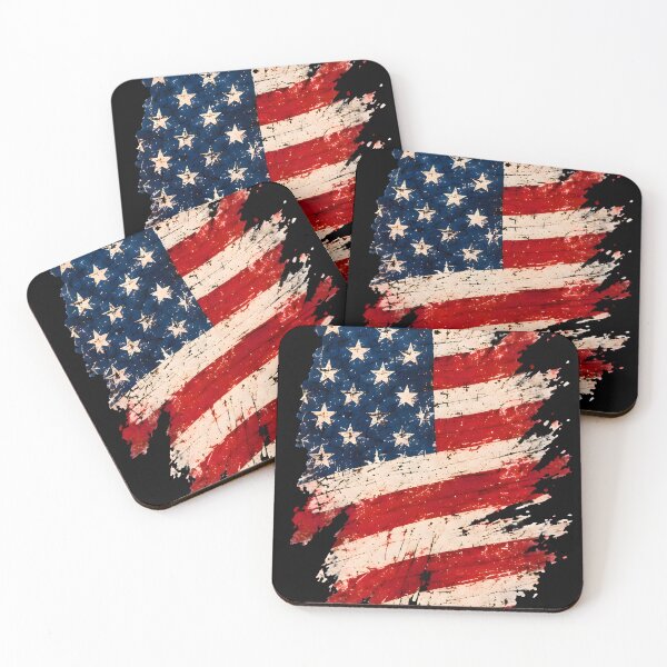 Item preview, Torn American Flag Paint Splatter Art designed and sold by PreeCha Art & Co..