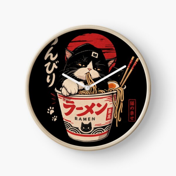 Item preview, Japanese Cup Noodle Ramen Cat - Tuxedo Cat Beanie Slurping Noodles designed and sold by GenZFashion000.