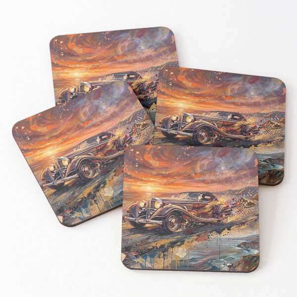 Item preview, Classic Vintage Car Coastal Sunset designed and sold by JonelleTshirts.