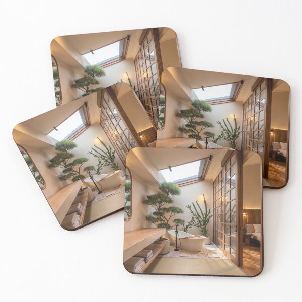 Item preview, Zen Courtyard Bath - Japanese Interior Architecture Art designed and sold by nhk999.