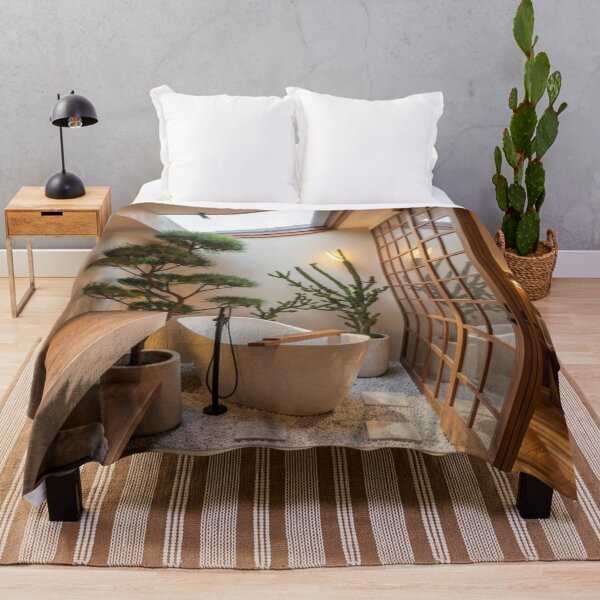 Item preview, Zen Courtyard Bath - Japanese Interior Architecture Art designed and sold by nhk999.