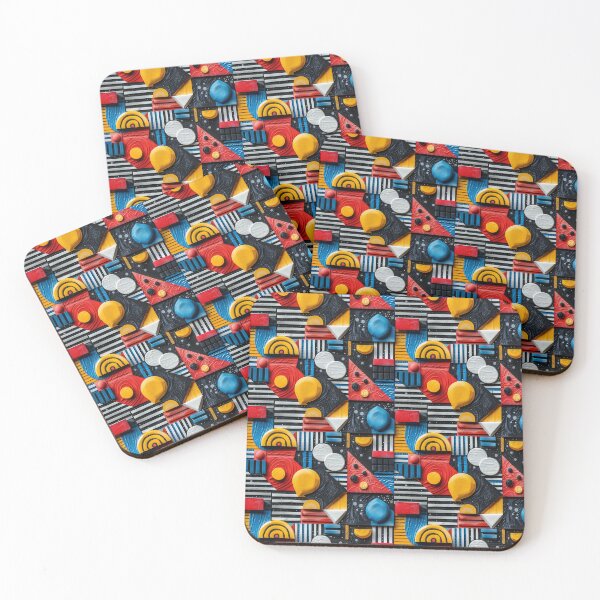 Item preview, Textured Bauhaus Geometric Abstract Shapes Collage Pattern designed and sold by NTGUILTY.