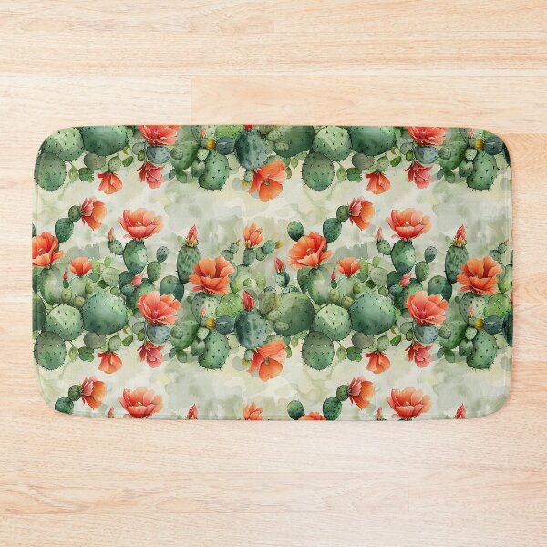 Item preview, Watercolor Blooming Prickly Pear Cactus Botanical Pattern designed and sold by NTGUILTY.