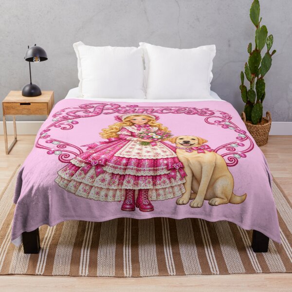 Item preview, Pioneer Princess in Pink with her Best Friend the Golden Retriever! designed and sold by meganlaub1.