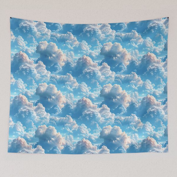 Item preview, Sunlit Fluffy Cumulus Clouds Blue Sky Pattern designed and sold by NTGUILTY.