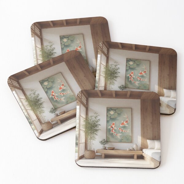 Item preview, Koi and Light - Luxury Japandi Living Room Design designed and sold by nhk999.