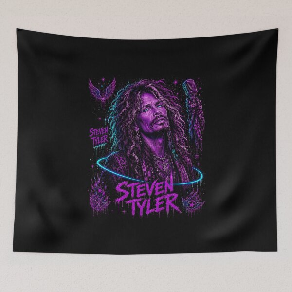 Item preview, Steven Tyler Neon Microphone Rock Portrait designed and sold by JMS-Artvintage.