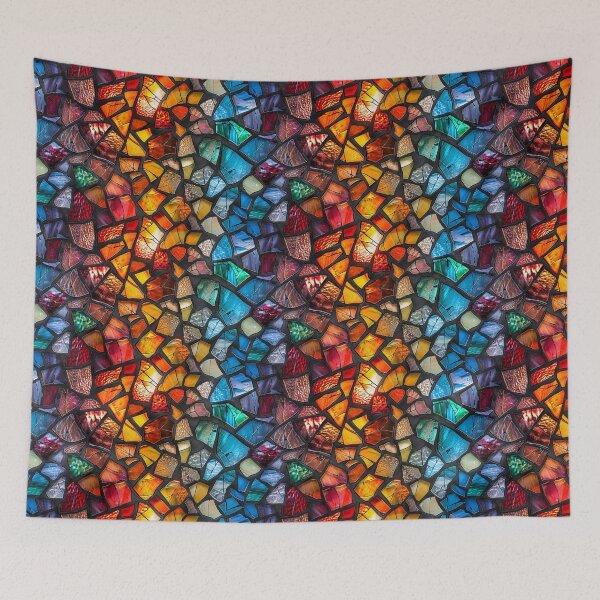 Item preview, Colorful Broken Stained Glass Mosaic Fragments Pattern designed and sold by NTGUILTY.