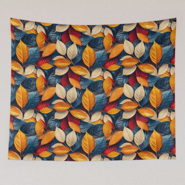 Item preview, Autumn Leaves Blue and Orange Pattern designed and sold by NTGUILTY.