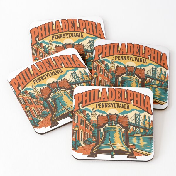 Item preview, Philadelphia Gift - Vintage Philadelphia Pennsylvania Travel Art designed and sold by RedRubyBubble.