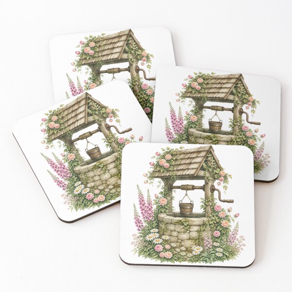 Item preview, Rustic Stone Wishing Well With Blooming Foxgloves designed and sold by takeng07.